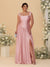 A-Line/Princess Off-the-Shoulder Plus Size Bridesmaid Dresses With Side Slit & Pleats