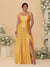 A-Line/Princess Off-the-Shoulder Plus Size Bridesmaid Dresses With Side Slit & Pleats