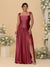 A-Line/Princess Off-the-Shoulder Plus Size Bridesmaid Dresses With Side Slit & Pleats