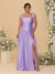 A-Line/Princess Off-the-Shoulder Plus Size Bridesmaid Dresses With Side Slit & Pleats