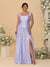 A-Line/Princess Off-the-Shoulder Plus Size Bridesmaid Dresses With Side Slit & Pleats