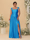 A-Line/Princess Off-the-Shoulder Plus Size Bridesmaid Dresses With Side Slit & Pleats