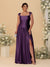 A-Line/Princess Off-the-Shoulder Plus Size Bridesmaid Dresses With Side Slit & Pleats