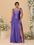 A-Line/Princess Off-the-Shoulder Plus Size Bridesmaid Dresses With Side Slit & Pleats