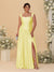 A-Line/Princess Off-the-Shoulder Plus Size Bridesmaid Dresses With Side Slit & Pleats