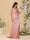 Sheath/Column Spaghetti Straps Sleeveless Ruched Long Bridesmaid Dresses With Side Slit