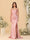 Sheath/Column Spaghetti Straps Sleeveless Ruched Long Bridesmaid Dresses With Side Slit