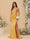Sheath/Column Spaghetti Straps Sleeveless Ruched Long Bridesmaid Dresses With Side Slit