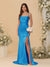 Sheath/Column Spaghetti Straps Sleeveless Ruched Long Bridesmaid Dresses With Side Slit