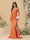 Sheath/Column Spaghetti Straps Sleeveless Ruched Long Bridesmaid Dresses With Side Slit