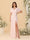 A-Line/Princess V-Neck Ruffle Short Sleeves Ruched Floor-Length Bridesmaid Dresses With Side Slit