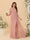 Sheath/Column Off-the-Shoulder Spaghetti Straps Long Ruched Bridesmaid Dresses With Side Slit