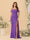 Sheath/Column Off-the-Shoulder Spaghetti Straps Long Ruched Bridesmaid Dresses With Side Slit