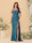 Sheath/Column Off-the-Shoulder Spaghetti Straps Long Ruched Bridesmaid Dresses With Side Slit