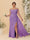 Sheath/Column Off-the-Shoulder Spaghetti Straps Plus Size  Bridesmaid Dresses With Side Slit
