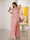 Sheath/Column Spaghetti Straps Sleeveless Floor-Length Ruched Bridesmaid Dresses With Neck Scarf & Split Side