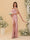 Sheath/Column Spaghetti Straps Sleeveless Floor-Length Ruched Bridesmaid Dresses With Neck Scarf & Split Side
