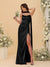 Sheath/Column Spaghetti Straps Sleeveless Floor-Length Ruched Bridesmaid Dresses With Neck Scarf & Split Side