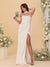 Sheath/Column Spaghetti Straps Sleeveless Floor-Length Ruched Bridesmaid Dresses With Neck Scarf & Split Side