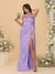 Sheath/Column Spaghetti Straps Sleeveless Floor-Length Ruched Bridesmaid Dresses With Neck Scarf & Split Side