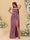 Sheath/Column Spaghetti Straps Sleeveless Floor-Length Ruched Bridesmaid Dresses With Neck Scarf & Split Side