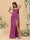 Sheath/Column Spaghetti Straps Sleeveless Floor-Length Ruched Bridesmaid Dresses With Neck Scarf & Split Side