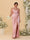 Sheath/Column Spaghetti Straps Sleeveless Floor-Length Ruched  Bridesmaid Dresses With Neck Scarf & Split Side