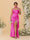 Sheath/Column Spaghetti Straps Sleeveless Floor-Length Ruched  Bridesmaid Dresses With Neck Scarf & Split Side