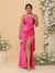 Sheath/Column Spaghetti Straps Sleeveless Floor-Length Ruched  Bridesmaid Dresses With Neck Scarf & Split Side