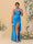 Sheath/Column Spaghetti Straps Sleeveless Floor-Length Ruched  Bridesmaid Dresses With Neck Scarf & Split Side