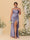 Sheath/Column Spaghetti Straps Sleeveless Floor-Length Ruched  Bridesmaid Dresses With Neck Scarf & Split Side
