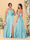 A-Line/Princess Spaghetti Straps Sleeveless Long Ruched Bridesmaid Dresses With Split Side