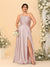 A-Line/Princess Spaghetti Straps Sleeveless Plus Size Bridesmaid Dresses With Split Side