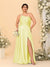 A-Line/Princess Spaghetti Straps Sleeveless Plus Size Bridesmaid Dresses With Split Side