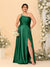 A-Line/Princess Spaghetti Straps Sleeveless Plus Size Bridesmaid Dresses With Split Side