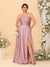 A-Line/Princess Spaghetti Straps Sleeveless Plus Size Bridesmaid Dresses With Split Side