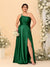 A-Line/Princess Spaghetti Straps Sleeveless Plus Size Bridesmaid Dresses With Split Side