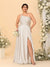 A-Line/Princess Spaghetti Straps Sleeveless Plus Size Bridesmaid Dresses With Split Side