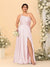 A-Line/Princess Spaghetti Straps Sleeveless Plus Size Bridesmaid Dresses With Split Side