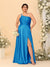 A-Line/Princess Spaghetti Straps Sleeveless Plus Size Bridesmaid Dresses With Split Side