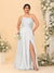 A-Line/Princess Spaghetti Straps Sleeveless Plus Size Bridesmaid Dresses With Split Side