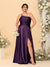 A-Line/Princess Spaghetti Straps Sleeveless Plus Size Bridesmaid Dresses With Split Side