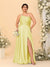A-Line/Princess Spaghetti Straps Sleeveless Plus Size Bridesmaid Dresses With Split Side