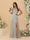 Sheath/Column Spaghetti Straps Cowl Neck Sleeveless Bridesmaid Dresses With Split Side