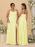 Sheath/Column Spaghetti Straps Cowl Neck Sleeveless Bridesmaid Dresses With Split Side