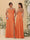 Sheath/Column Spaghetti Straps Cowl Neck Sleeveless Bridesmaid Dresses With Split Side