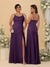 Sheath/Column Spaghetti Straps Cowl Neck Sleeveless Bridesmaid Dresses With Split Side