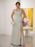 Sheath/Column Spaghetti Straps Cowl Neck Sleeveless Plus Size Bridesmaid Dresses With Split Side
