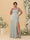 Sheath/Column Spaghetti Straps Cowl Neck Sleeveless Plus Size Bridesmaid Dresses With Split Side
