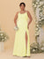 Sheath/Column Spaghetti Straps Cowl Neck Sleeveless Plus Size Bridesmaid Dresses With Split Side